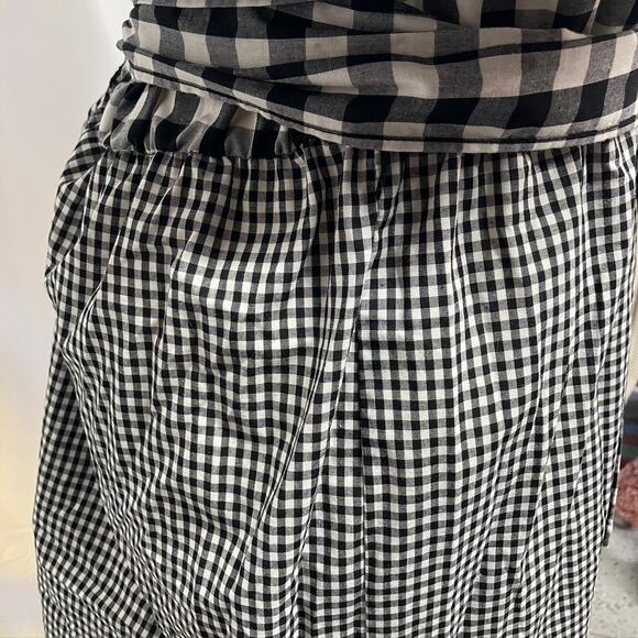 Calvin Klein Womens 8 Black Gingham One-shoulder Flounce Sheath Dress Spring - Picture 7 of 16